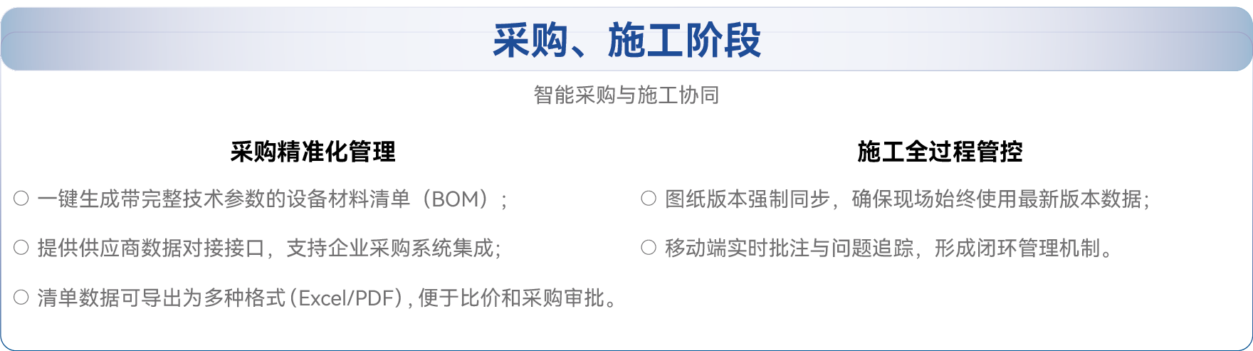 采购、施工阶段